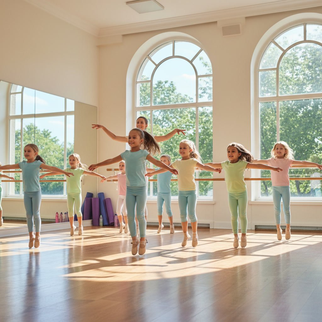 children dancing in summer dance class at Greenacres studio